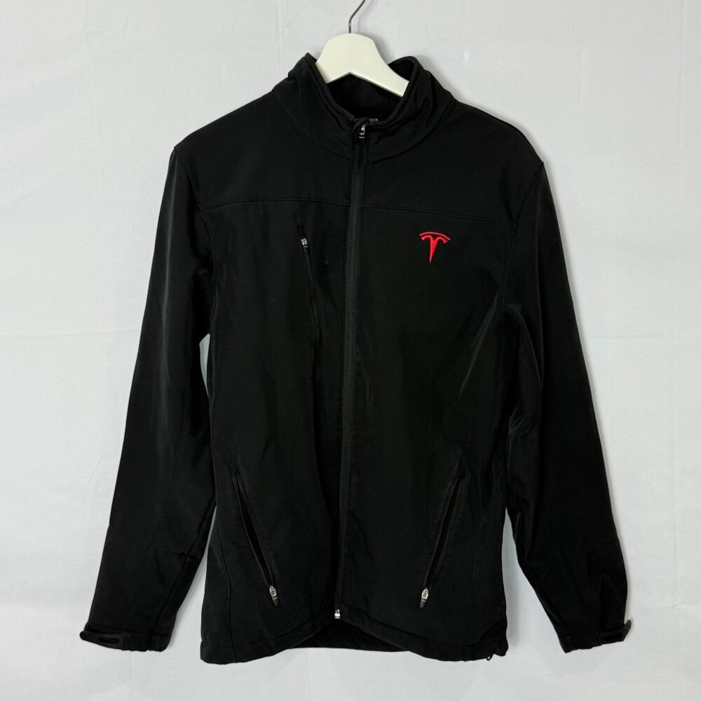 Tesla Black Full Zip Jacket Men's Small Softshell Employee Corporate Workwear